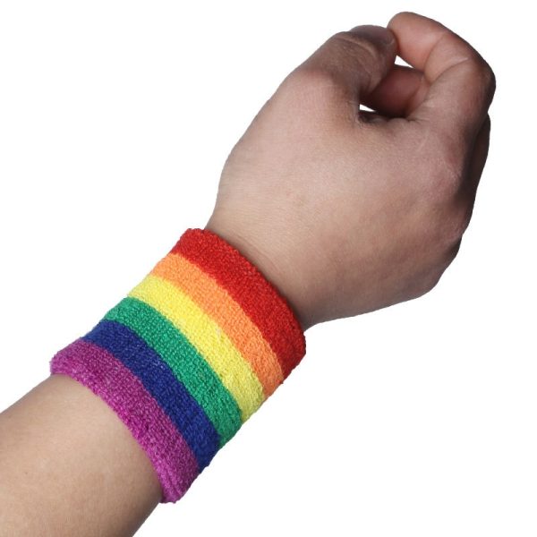 Rainbow Wrist Guard Colorful Sweat Absorbing Sports Six Color Towel Wrist Guard Band Comrades Basketball Badminton Wrist Guard - Image 2